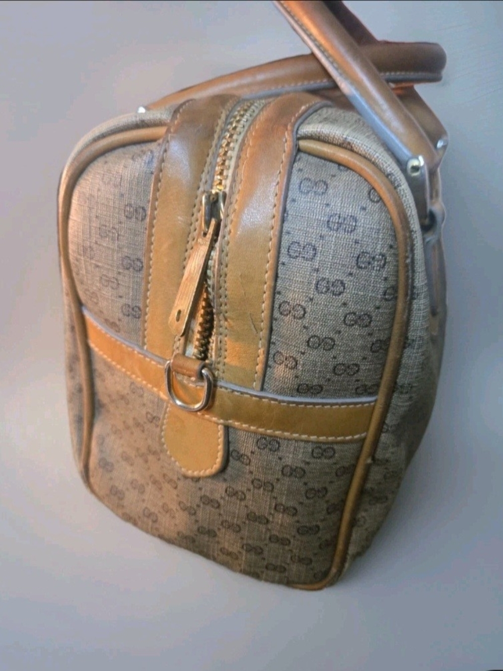 Classic Auth Gucci Boston Bag GG Pattern Sherry Line - Picture 4 of 10